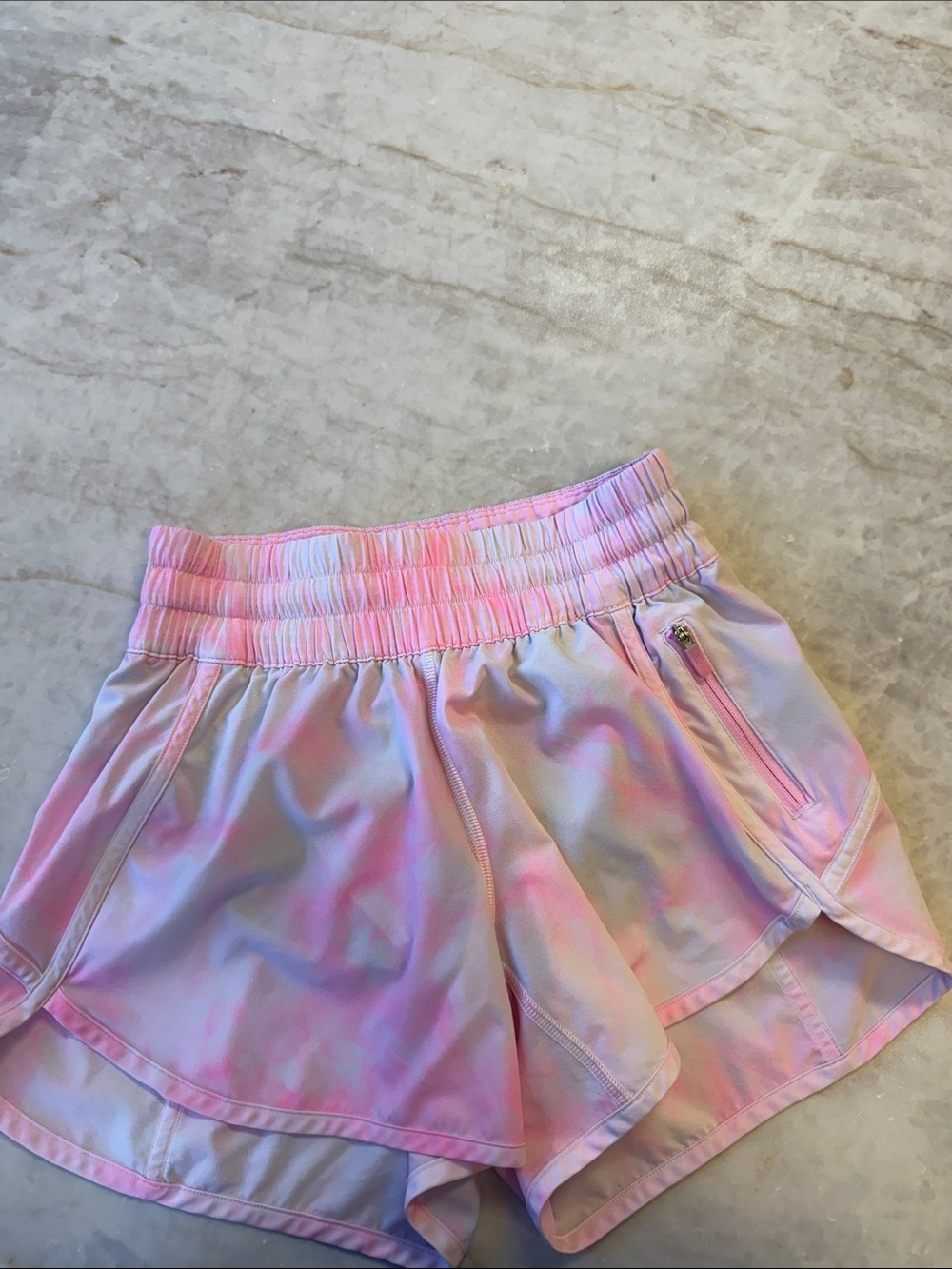 lululemon athletica Pastel Pink Tie-Dye Athletic Shorts